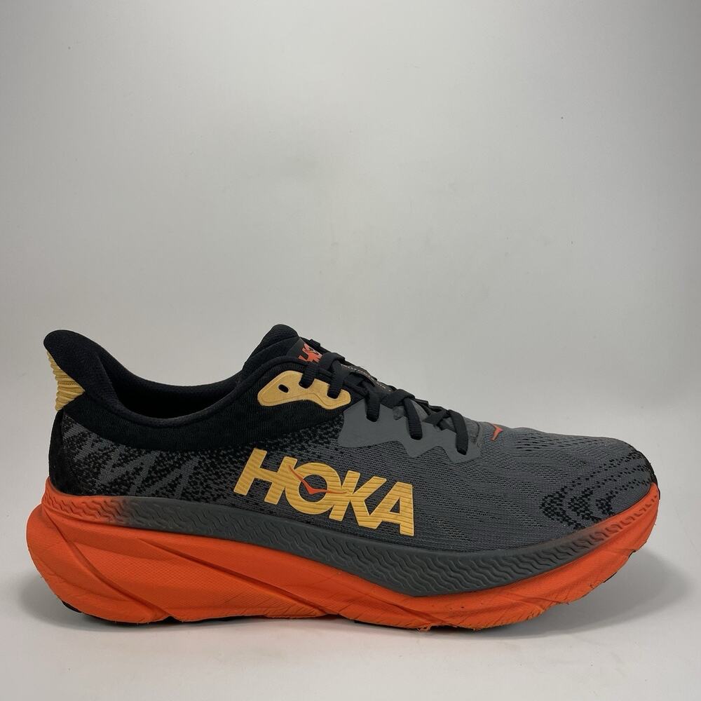 Hoka One One Challenger ATR 7 Mens 11.5 D Castlerock/Flame Trail Running Shoes